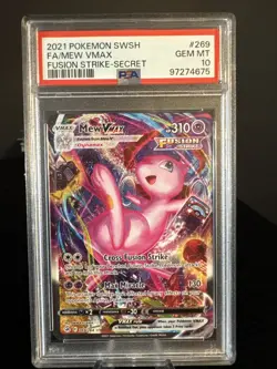 2021 POKEMON SWORD & SHIELD FUSION STRIKE SECRET #269 FULL ART/MEW VMAX PSA 10 - Image 1