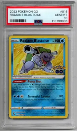 Radiant Blastoise 018/078 | Pokemon GO | Holo | PSA 10 GEM MINT - Image 1