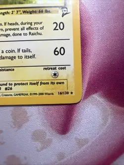 Pokemon Base Set 2 Raichu Holo 016/130 LP - Image 2