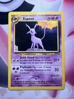 Pokemon Card Neo Discovery Espeon Rare Card 20/75 MP Non Holo - Image 1