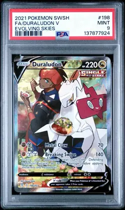 Pokemon Sword & Shield Evolving Skies 198/203 Duraludon V Full Art PSA 9 MINT - Image 1