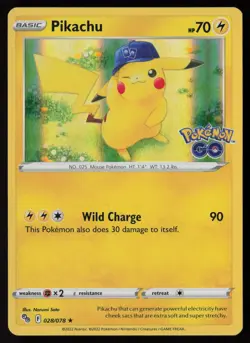 Pikachu 028/078 Holo Rare Pokemon GO Pokemon Holo Near Mint - Image 1