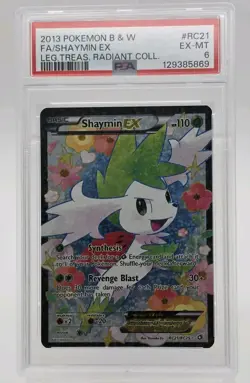 Pokemon TCG Shaymin EX Full Art 2013 B&W Legendary Treasures Collection PSA 6 - Image 3