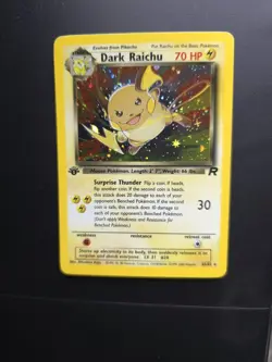 Pokemon Dark Raichu Team Rocket Secret Rare 83/82 1st Edition Holo 70 HP English - Image 1
