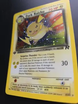 Pokemon Dark Raichu Team Rocket Secret Rare 83/82 1st Edition Holo 70 HP English - Image 2