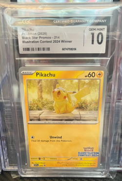 PIKACHU - POKEMON TCG 2024 ILLUSTRATION CONTEST WINNER CGC GEM MNT 10 BLACKSTAR - Image 3