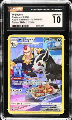 CGC 10 GEM MINT Mightyena TG09/TG30 Astral Radiance Holo Trainer Gallery Pokemon - Image 1