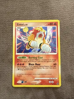 Pokemon Entei Card TCG 4/132 Secret Wonders Holo Rare - Image 1