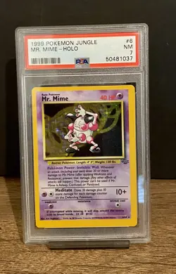 1999 POKEMON JUNGLE MR. MIME HOLO PSA 7 NEAR MINT WOTC 6/64 Vintage Rare Card - Image 1