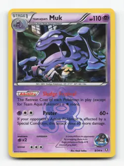 Pokemon TCG - Team Aqua's Muk 8/34 Lightly Played Holo Rare Double Crisis - Image 1