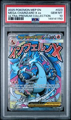 PSA 10 2025 POKEMON MEP EN PROMO 023 MEGA CHARIZARD X EX UPC - Image 1