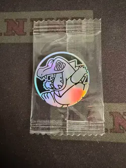 POKEMON CARD OFFICIAL COIN Totodile prizm Chinese LIMITTED - Image 1