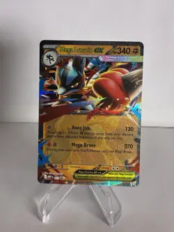 Pokemon TCG Mega Lucario Ex MEP 012 Mega Evolution Black Star Promo - Image 1