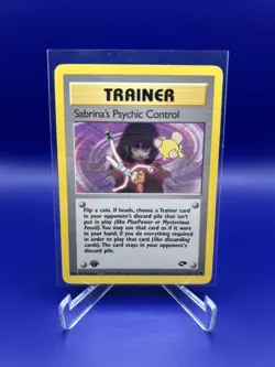 Pokemon Sabrina's Psychic Control 121/132 1st Edition Trainer Gym Challenge LP - Image 1