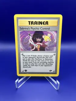 Pokemon Sabrina's Psychic Control 121/132 1st Edition Trainer Gym Challenge LP - Image 2