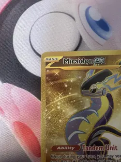 Miraidon ex 253/198 Scarlet & Violet Gold Full Art Holo Rare Pokemon Card NM - Image 4