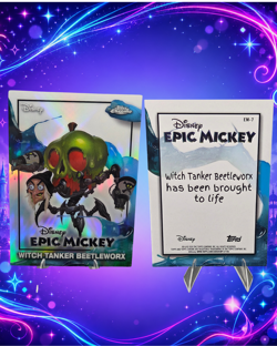 2026 Topps Disney Neon EM-7 Witch Tanker Beetleworx Epic Mickey Insert Card NM - Image 1