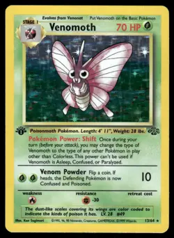 Pokemon Cards Venomoth 13/64 1st Edition Jungle Uncommon NM - Image 1