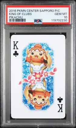 King Of Clubs Pikachu Center Sapporo Playing Cards Pokemon PSA 10 - Image 1