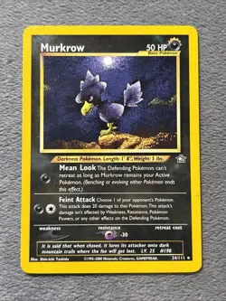 Murkrow 24/111 Neo Genesis Pokemon Card Vintage - Image 1
