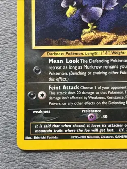 Murkrow 24/111 Neo Genesis Pokemon Card Vintage - Image 4