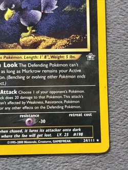 Murkrow 24/111 Neo Genesis Pokemon Card Vintage - Image 5