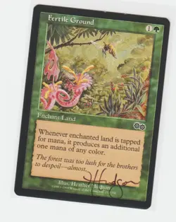 Magic the Gathering ~ Fertile Ground ~ LP ~ Urza's Saga ~ Signed by Artist #2 - Image 1