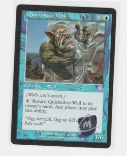 Magic the Gathering ~ Quicksilver Wall ~ LP ~ Prophecy ~ Signed by Artist - Image 1