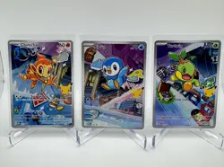 Pokemon TCG 1st Partner Illustration Collection Turtwig Chimchar Piplup Set - Image 1