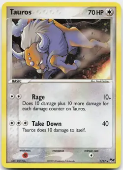 Tauros 5/17 Rare POP Series 2 Pokemon Holo Moderately Played - Image 1