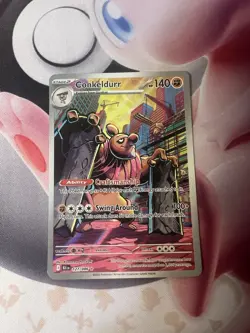 2025 Pokemon Conkeldurr Illustration Rare 127/086 BLK Black Bolt NM - Image 1