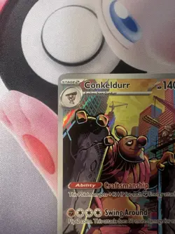2025 Pokemon Conkeldurr Illustration Rare 127/086 BLK Black Bolt NM - Image 4