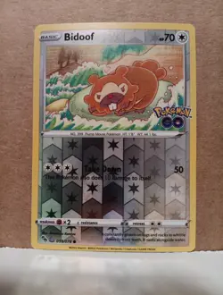 Pokemon TCG Bidoof Reverse Holo Peelable Ditto 059/078 Pokemon Go NM - Image 1