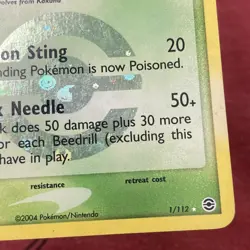 Pokemon TCG Beedrill FireRed & LeafGreen 1/112 Holo Rare Reverse Holo - Image 3