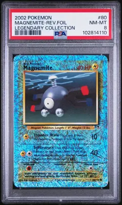 Pokemon Magnemite Legendary Collection. Reverse Holo FOIL #80 PSA 8 2002 POP 159 - Image 1