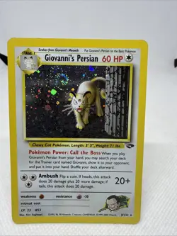 Pokemon Giovanni's Persian 8/132 Gym Challenge Holo Rare Unlimited - Image 1
