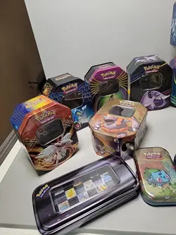 Pokemon Tin Lot of 16 Assorted Sizes EMPTY Metal Tin- Mini Tin - Image 2