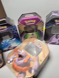 Pokemon Tin Lot of 16 Assorted Sizes EMPTY Metal Tin- Mini Tin - Image 4