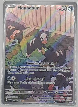 Pokemon Houndour 204/197 SV03 Obsidian Flames Illustration Rare Holo - Image 1