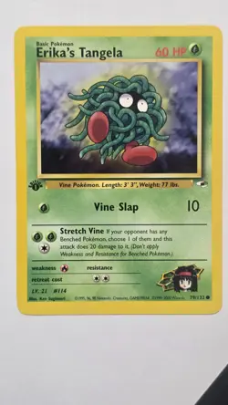 1st Edition Erika's Tangela 79/132 Pokemon Gym Heroes - Image 1
