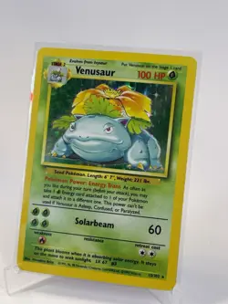 Pokemon TCG Venusaur 15/102 Base Set Holo Copyright Holo Rare 100 HP Stage 2 - Image 1