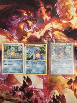 Pokemon TCG Blastoise Holo 13/95, Squirtle 63/95 & Wartortle 42/95 HS 2010 - Image 1