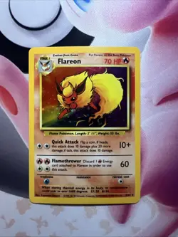 Pokemon Flareon Jungle Holo Rare 3/64 No Set Symbol Error WOTC 1999 Unlimited NM - Image 1