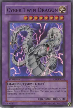 Yugioh Cyber Twin Dragon CRV-EN035 Super Rare 1st Edition LP - Image 1