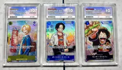 Luffy P-075 & Sabo P-073 & Ace P-074 ACE10 Sequential Set Saikyo Jump Perfect 10 - Image 1