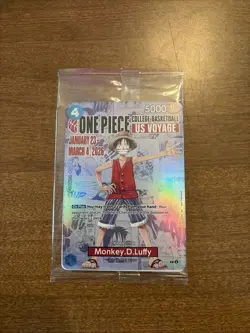 One Piece Monkey.D.Luffy US College Basketball Promo Card *SEALED* - Image 1