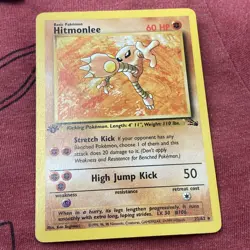 Pokemon TCG Hitmonlee 1st Edition Fossil Rare non holo 22/62 - Image 2