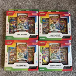 Pokemon TCG First Partners Illustration Collection Box X4 - Image 1