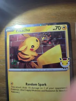 Pokemon TCG Pikachu Stamped Pokemon Day Holo 051/162 Basic Swirl - Image 1