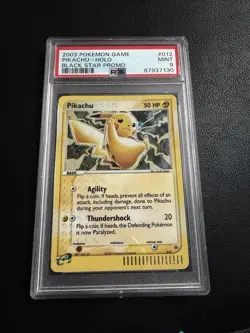 Pokemon PSA 9 Pikachu Black Star Promo 2003 Holo 012 - Image 1